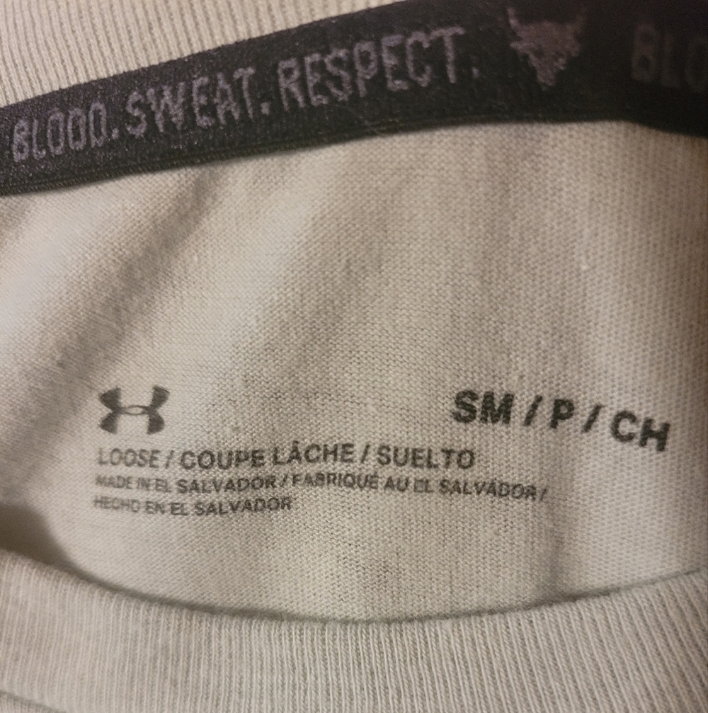 Under Armour Men's Short Sleeve Tee Small Project Rock Blood Sweat Respect - Picture 2 of 3